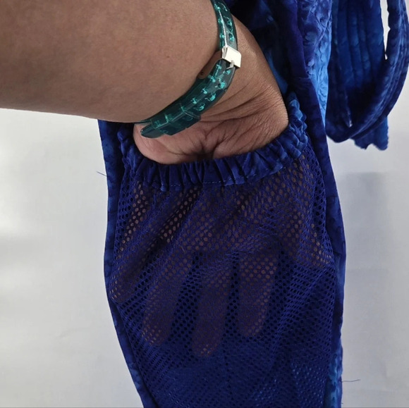 Rima NWT Insulate Blue Beach Bag attached pouch, scrunchy & full sized wrap - Picture 5 of 10